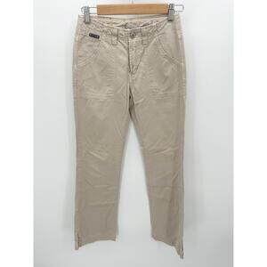 Lucky Brand Pants Women 4‎ REGULAR Tan Khaki Dungarees Ankle Slit Workwear